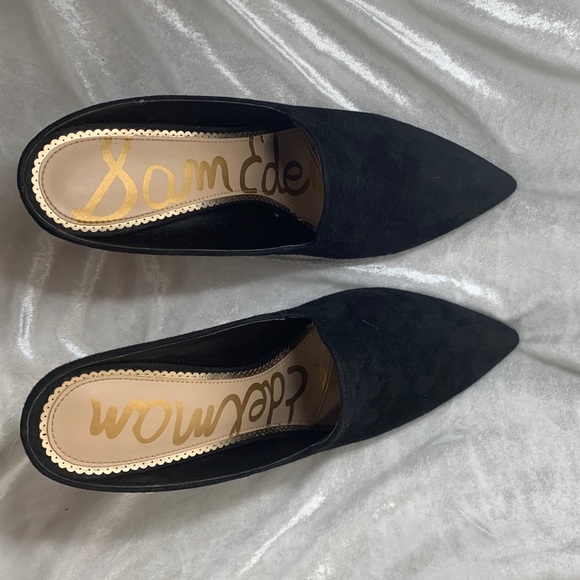 Sam Edelman black suede high heeled mules size 8 - Picture 3 of 11